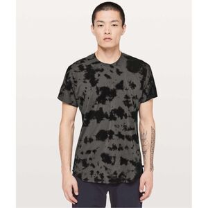Lululemon Delta 5 Year Basic Short Sleeve Athletic Tee Tie‎ Dye Gray Black Sz L